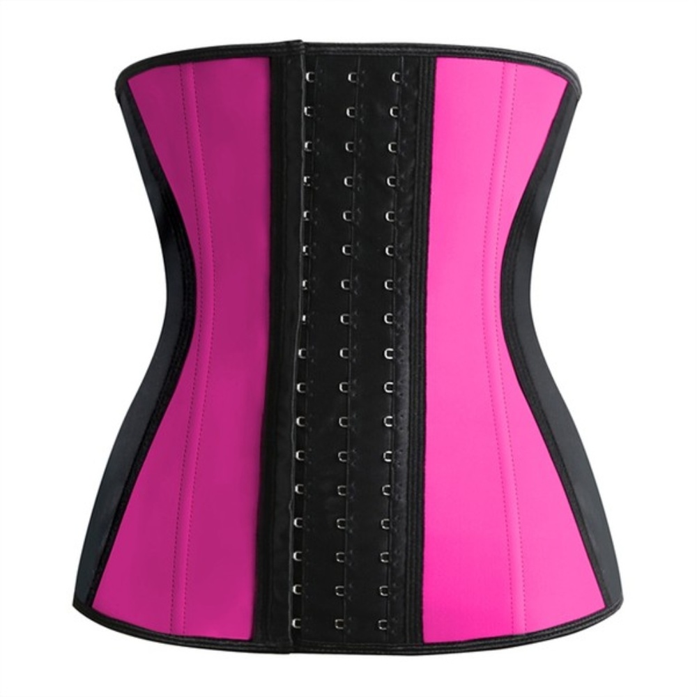 Black and Pink Thick Waist Training Corset